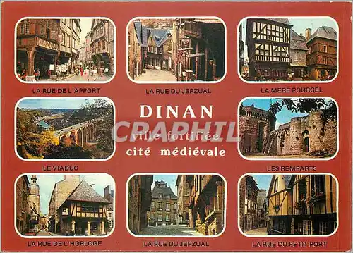 Cartes postales moderne La Bretagne en couleurs Dinan Les porches de l'Apport la rue du Jerzual la place des Cordeliers