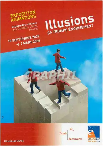 Cartes postales moderne Espace des Sciences les champ libres Rennes Illusions ca trompe enormement