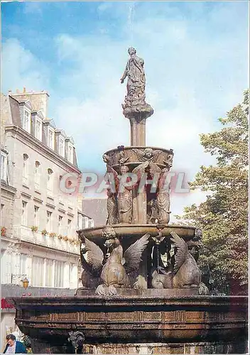 Moderne Karte Guingamp (Cotes d'Armor) la fontaine place du centre