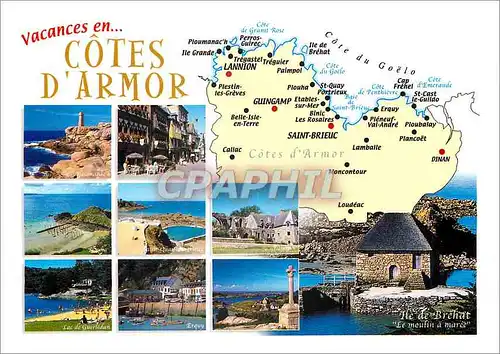 Moderne Karte Vacances en cotes d'Armor Ile de Brehat