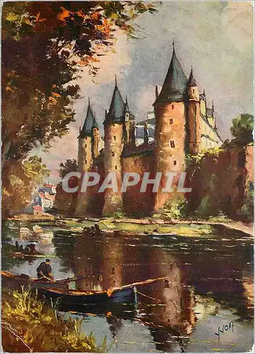 Moderne Karte Josselin (Morbihan) Les bords de l'Ouest et le chateau