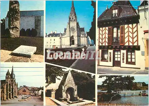 Cartes postales moderne Locmine (Morbihan) Place des Martyrs de la Resistance le menhir la chapelle Ker Maria