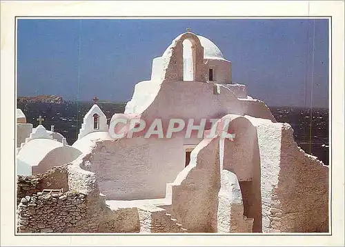 Moderne Karte Greece les Cyclades l'eglise de Paraportiani dans l'ile de Mykonos