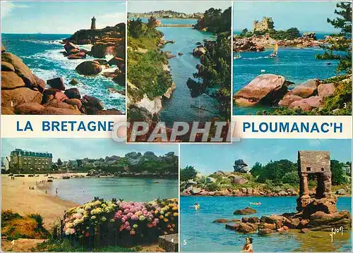 Cartes postales moderne La Cote de granit Ploumanach (Co du N) Le Phare Vallee des Traoulieres chateau de Costaeres
