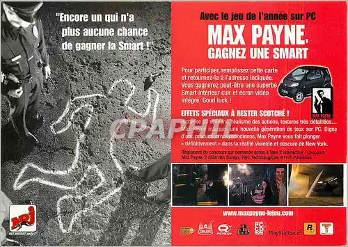 Cartes postales moderne Max Payne Gagnez une Smart