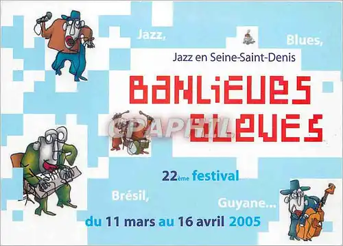 Moderne Karte Jazz Seine Saint Denis Banlieues Gleues