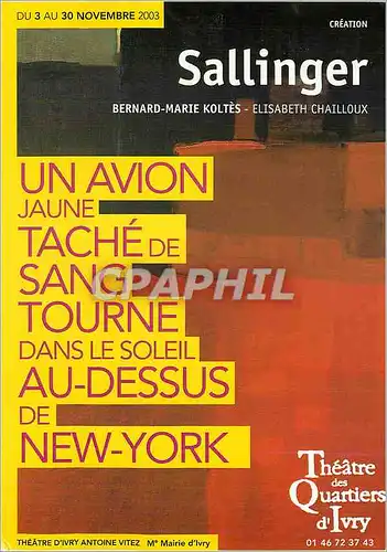 Cartes postales moderne Un avion Jaune Tache de Sang tourne dans le soleil au dessus de New York