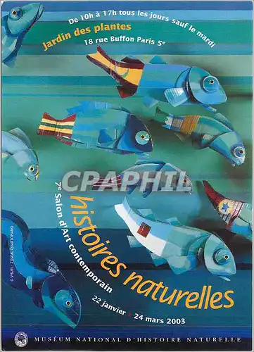 Cartes postales moderne Histoires naturelles Jardin des plantes Paris Poissons