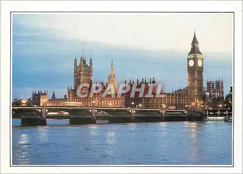 Moderne Karte Londres le pont de Westminstere le Parlement et Big Ben