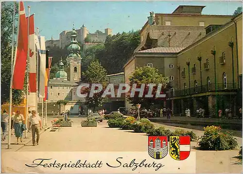 Moderne Karte Salzburg Blick vam Max Reinhardt Platz