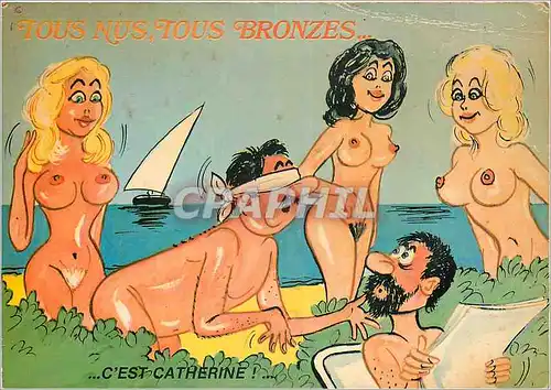 Cartes postales moderne Serie Tous nus tous bronzes