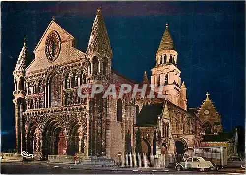 Cartes postales moderne Illuminantion nocturnes de Poitiers (Vienne) L'Eglsie N D la Grande (XIe et XIIe s)