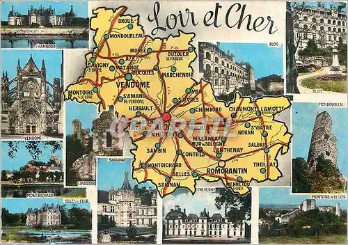 Moderne Karte Loir et Cher Super 642 186 ha Population 239 824 hab