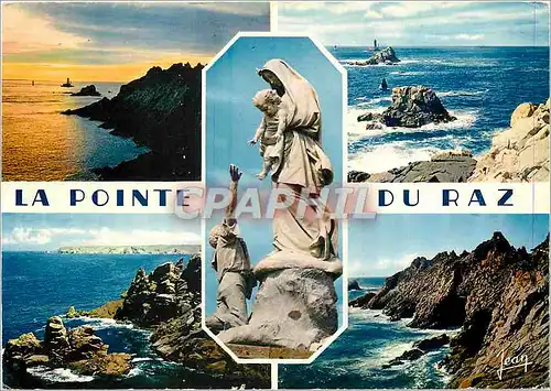 Cartes postales moderne La Bretagne La Pointe du Raz (Sud Finistere) Coucher de Soleil l'Extreme Pointe