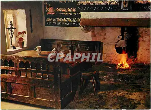 Moderne Karte La Bretagne en couleurs Interieur de chaumiere du Porzay (Sainte Anne la Palud)