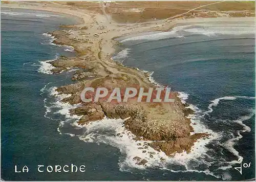 Moderne Karte Saint Guenole Penmarch La Pointe de la Torche ou Viennent se briser les houles de l'ocean