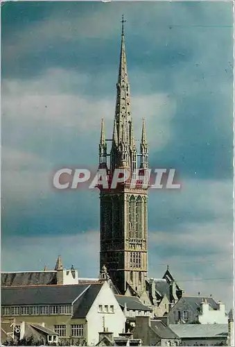 Moderne Karte La Bretagne en couleurs Saint de Leon (Finistere) Le clocher du Kreisker