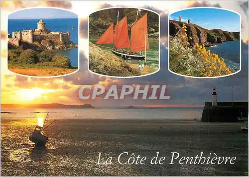 Cartes postales moderne La Cote de Penthievre (Cote d'Armor) Le fort la latte le Pauline le Cap Frehel et maree basse a