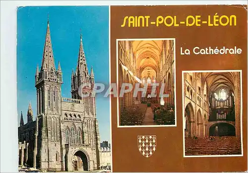 Moderne Karte Saint Pol de Leon La Cathedrale