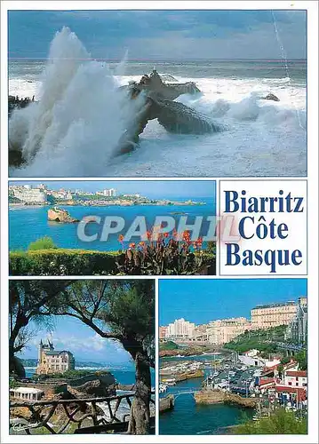 Moderne Karte Biarritz Cote Basque le Rocher de la Vierge la baie