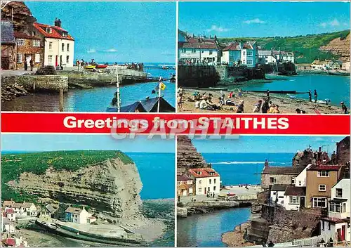 Moderne Karte Greetings from Staithes