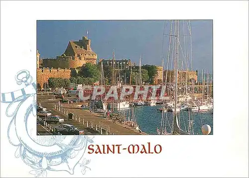 Moderne Karte Saint Malo les remparts le bassin et le chateau