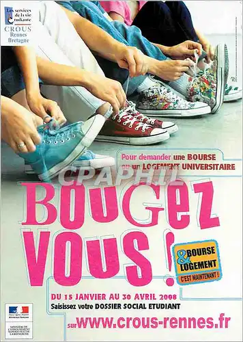Cartes postales moderne Bougez Vous Crous Rennes Logement Etudiant