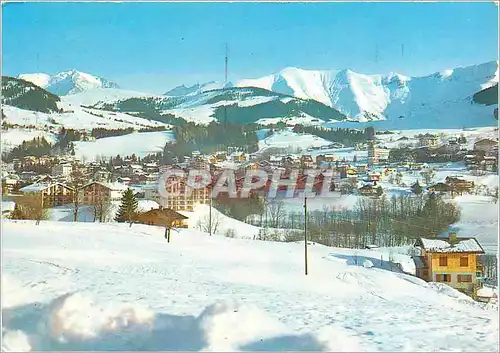 Moderne Karte Megeve Capitale du Ski (Haute Sav) Alt 1113 m le Mont Blanc (4807 m) et la Chaine du Mont Joly