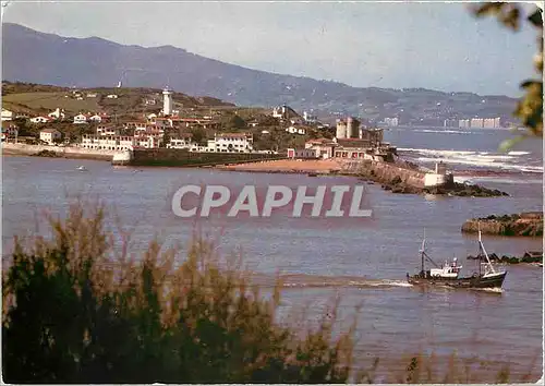 Moderne Karte Saint Jean de Luz  le fort de Socoa bateau de peche