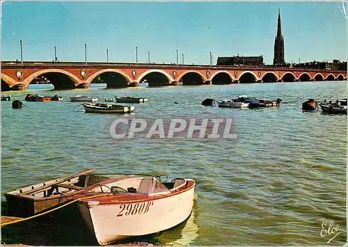 Moderne Karte Bordeaux Le Pont de Pierre (1811 1829) sur la Garonne