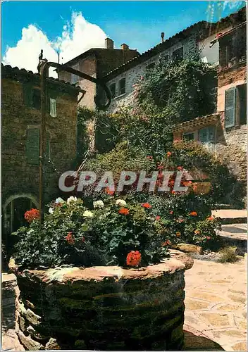Moderne Karte Bormes les Mimosas (Var) Vieux puits fleuri