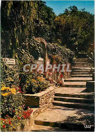 Moderne Karte Bormes les Mimosas (Var) Une de ses vieilles rues fleuries