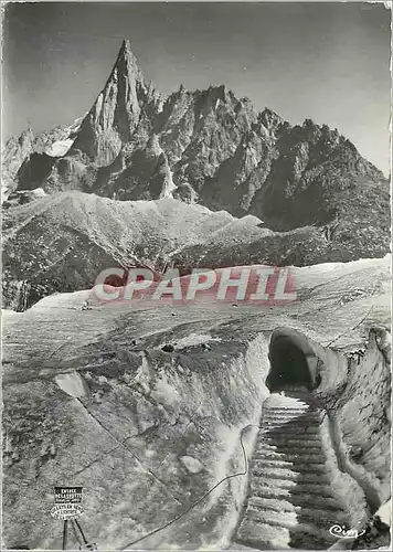 Moderne Karte Chamonix (Hte Sav) Mer de Glace (alt 1913 m) Entree de la grotte de glace et le Dru (alt 3754 m)