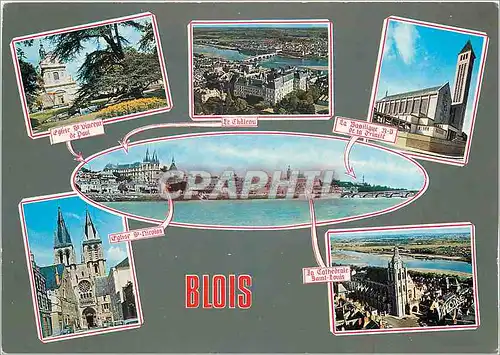 Cartes postales moderne Blois (Loir et Cher) Vue generale de la Ville avec ses principaux monuments