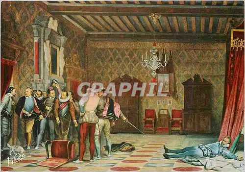 Cartes postales moderne Blois (Loir et Cher) Le chateau la galerie de peinture de l'aile Louis XII L'assassunat du Duc d