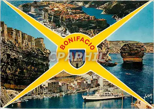 Moderne Karte Bonifacio La haute Ville batie sur un front de falaises la ville Fortifiee