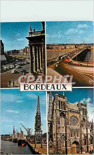 Cartes postales moderne Bordeaux (Gironde) de gahce a droite le grand theatre et les Allees de Tourny le pont de Pierre