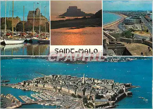 Cartes postales moderne Saint Malo Le donjon le petit Be la plage et le Casino vue generale sur la ville