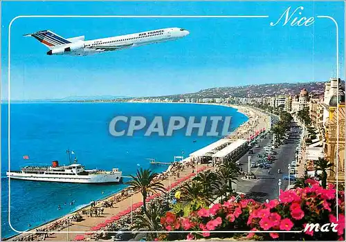 Moderne Karte La Cote D'Azur French Riviera Nice La Promenade des Anglais Avion Aviation