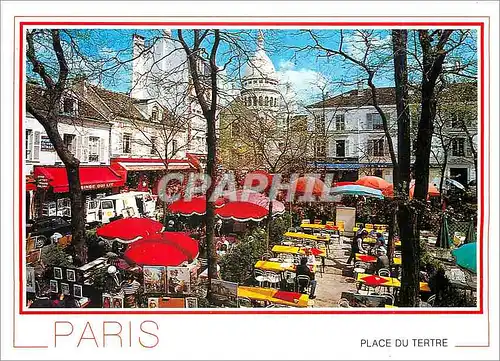 Cartes postales moderne Paris a Montmartre La PLace du Tertre et le Sacre Coeur