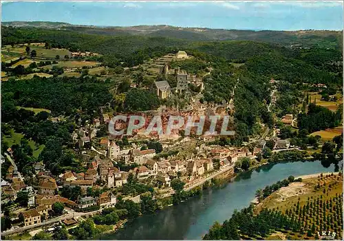 Moderne Karte Vallee de la Dordogne Beynac Vue generale