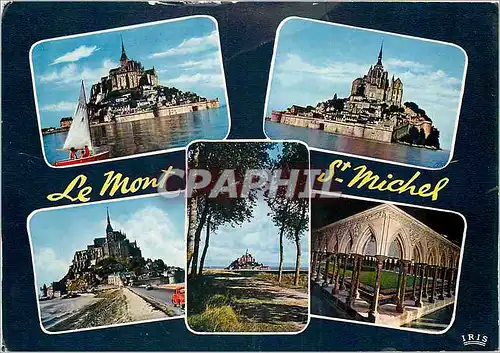 Cartes postales moderne Le Mont Saint Michel Cote Est a maree haute vue generale l'arrivee la baie le cloitre