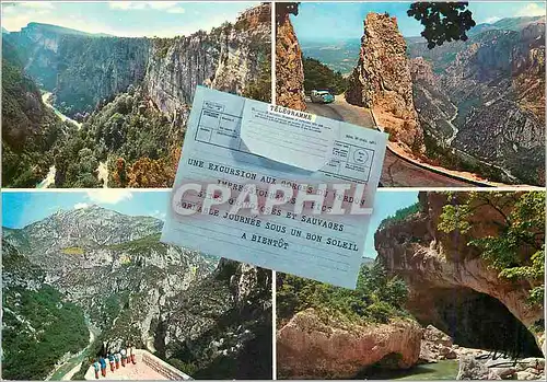 Moderne Karte Les Gorges du Verdon Falaise des Cavaliers Cirque de Vaumale le Mesela la Baume aux Pigeons