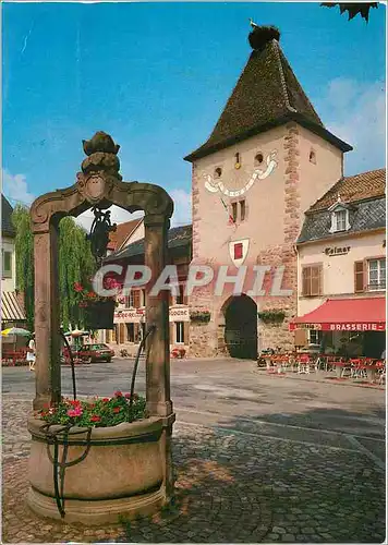 Cartes postales moderne Alsace France Turchheim Haut Rhin Porte de France et son nid de Cigogne