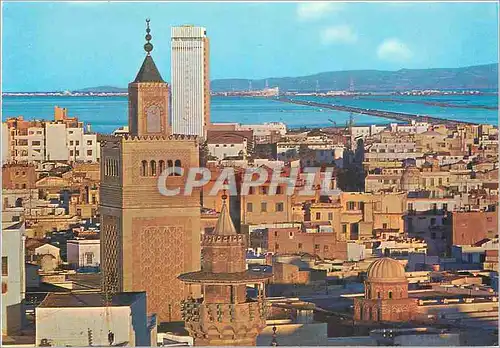 Cartes postales moderne Tunis Mosquee Zitouna et Hotel Africa