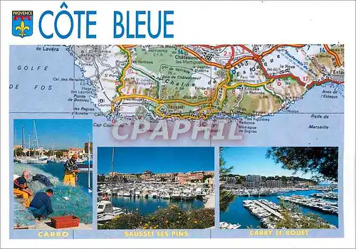 Moderne Karte Cote Bleue Carro Sausset les Pins Carry le Rouet