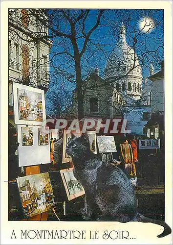 Moderne Karte Paris et ses Merveilles La Place du Tertre l'Eglise Saint Pierre la Basilique du Sacre Coeur