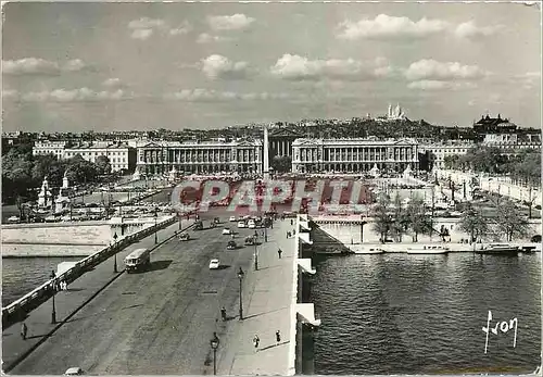 Moderne Karte Paris Pont et Place de la Concorde et Butte Montmartre