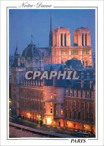 Moderne Karte Paris la nuit La Cathedrale Notre Dame