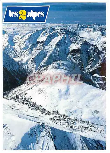 Cartes postales moderne Les 2 Alpes Vue generale aerienne Le Massif de l'Oisans